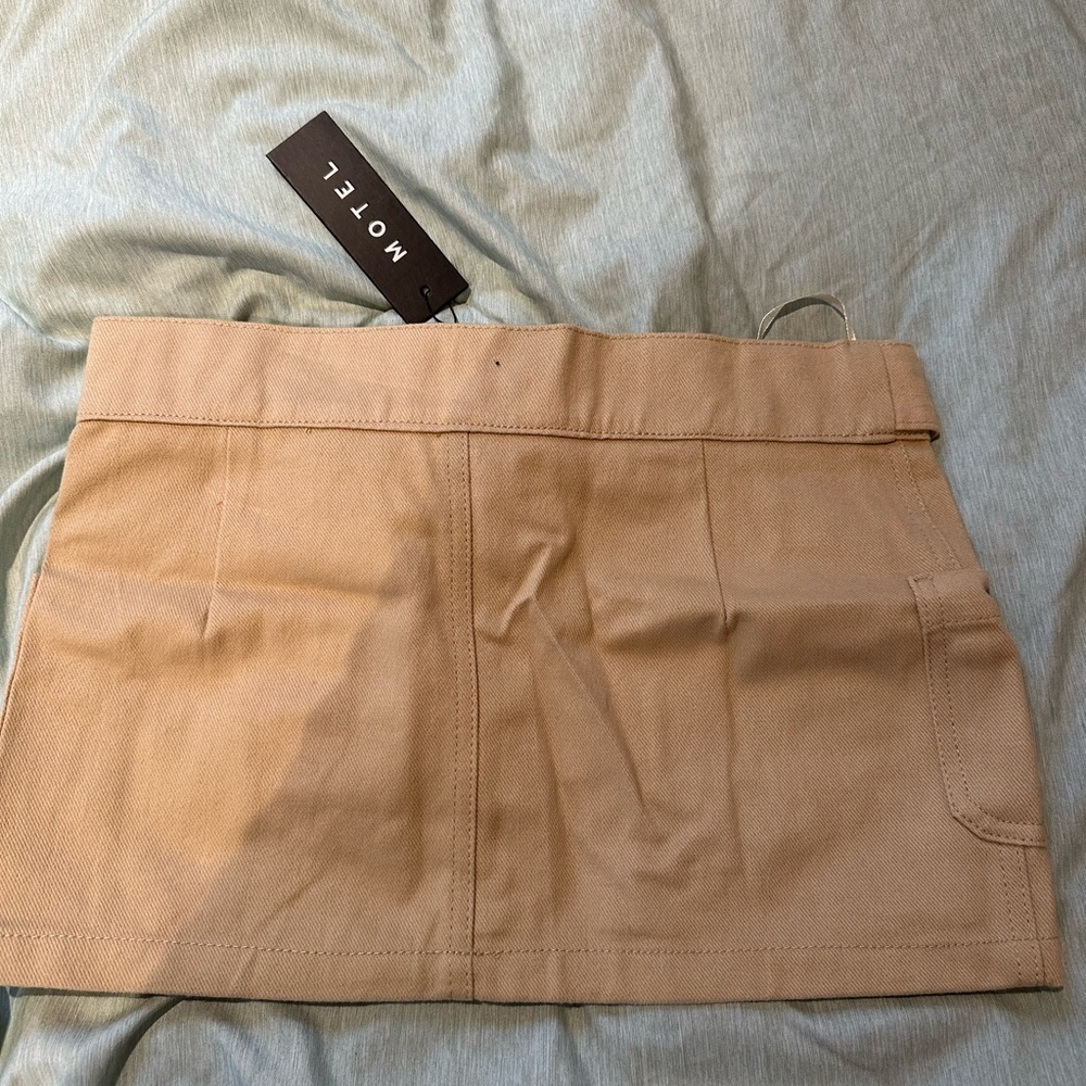 Motel Rocks Tan Mini Skirt - Picture 3 of 4